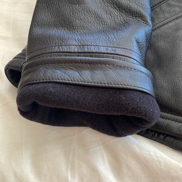 NWT Kenneth Cole Reversible Brown Leather Jacket with Fleece Inside- Medium - Picture 7 of 16